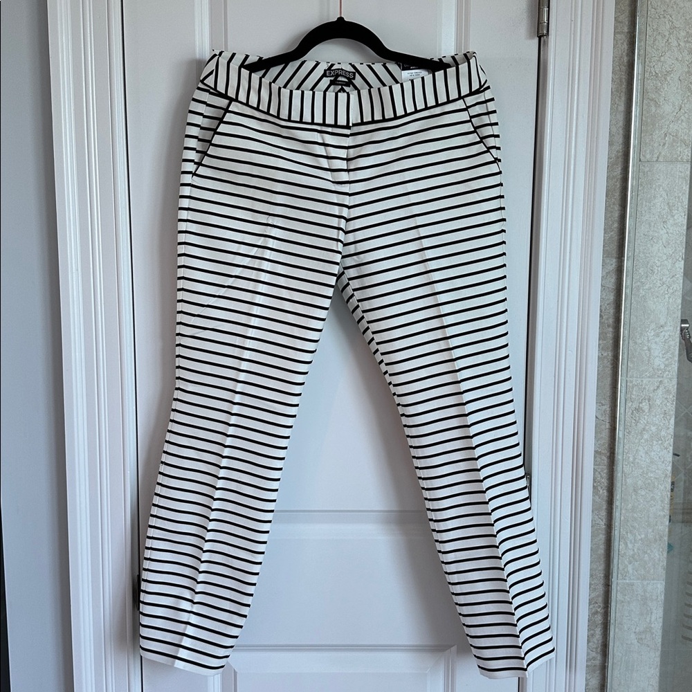 Express Columnist NEW Black and White Striped Pants